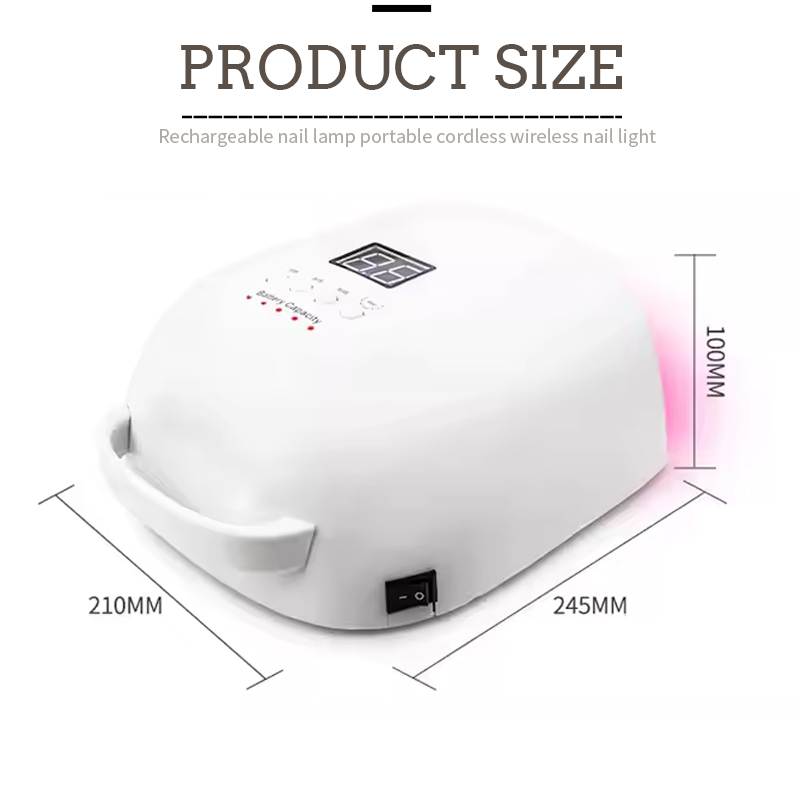 Extra-Large LED Nail Lamp with Removable Bottom Plate