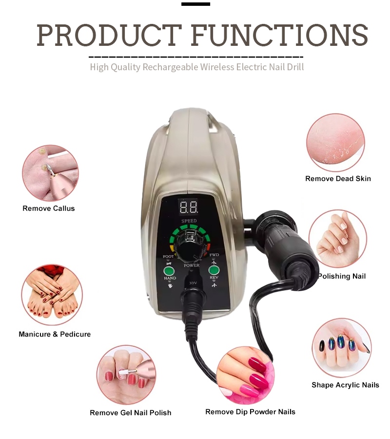 Cordless Rechargeable Nail Grinder Polishing Machine Set