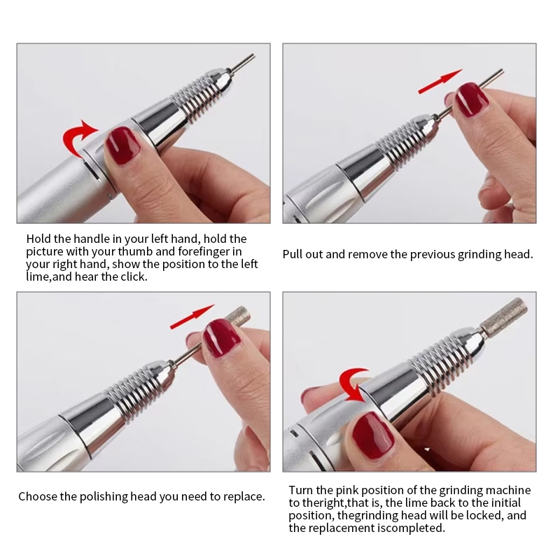 Adjustable Speed Nail Drill Bits Sanding Bands Set