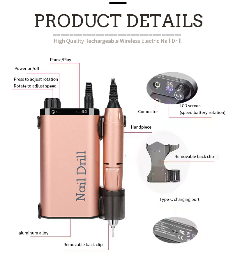 Quiet Professional Nail Drill Low Noise Salon Tool