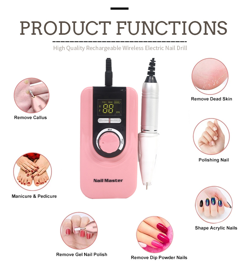 LCD Variable Speed Nail Drill precise RPM display functions and applications