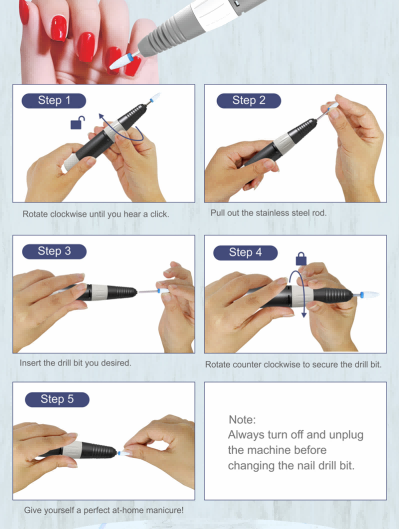 How to operate the nail drill