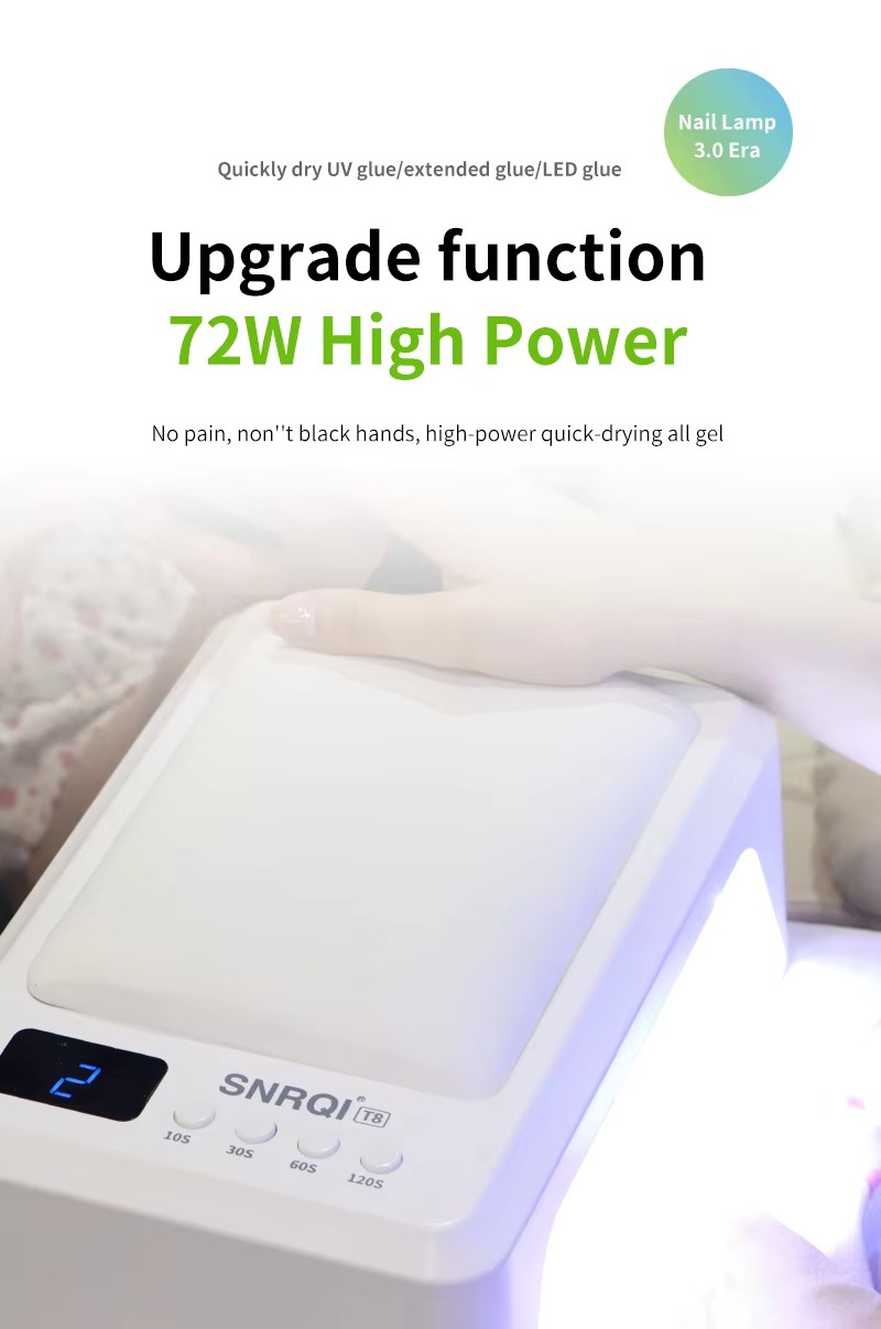 72W High Power upgrade function for quickly drying UV gel and LED glue