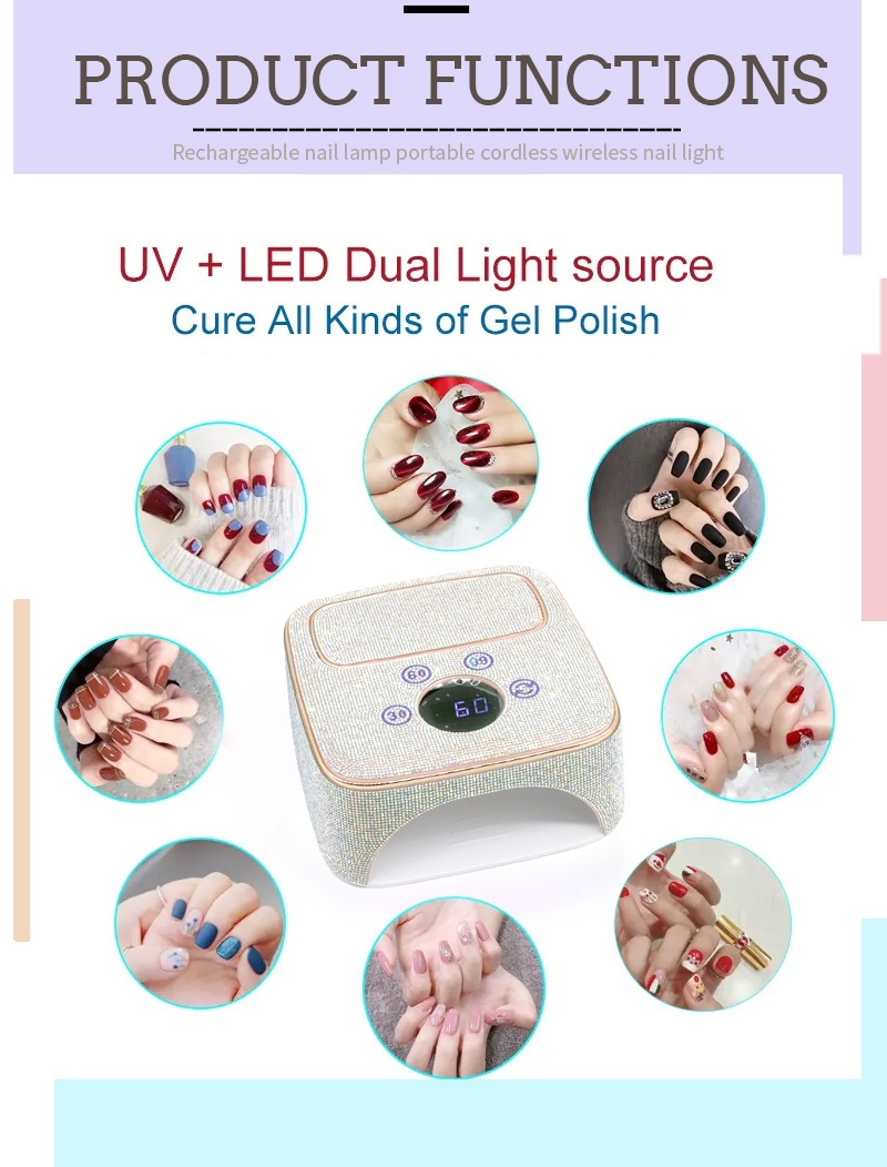 Low Heat Nail Lamp package and accessories